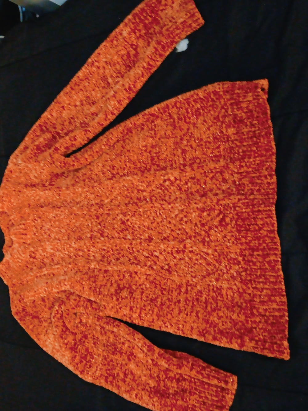 btween Orange Chenille Long Sleeve Kids Sweater